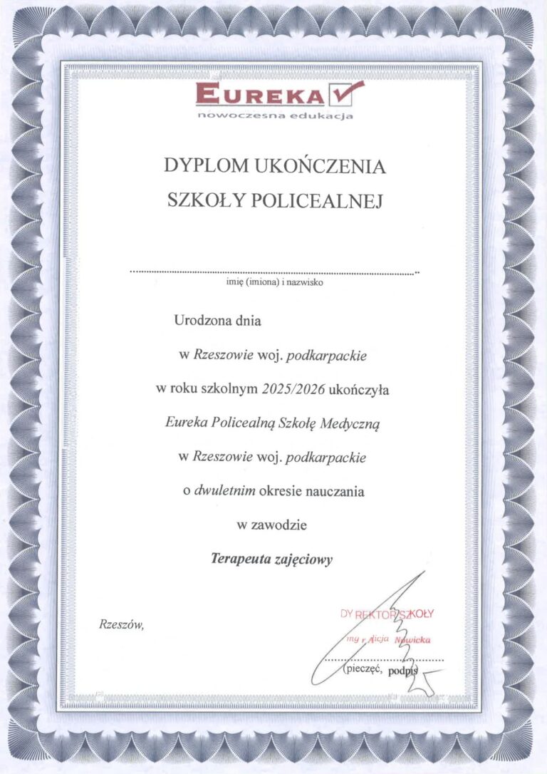 Dyplom ukończenia Szkoły Policealnej